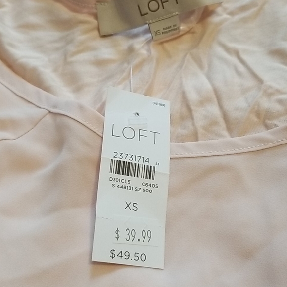 NWT! Loft pink longsleeve blouse - Picture 3 of 3